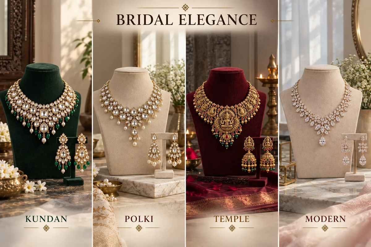 Indian Bridal Jewellery Set Guide 2026: Kundan, Polki, Temple.
