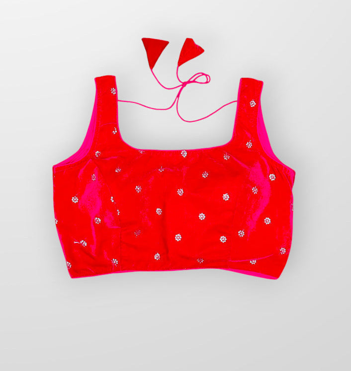 Velvet Charm Ready to Wear Square Neck Blouse