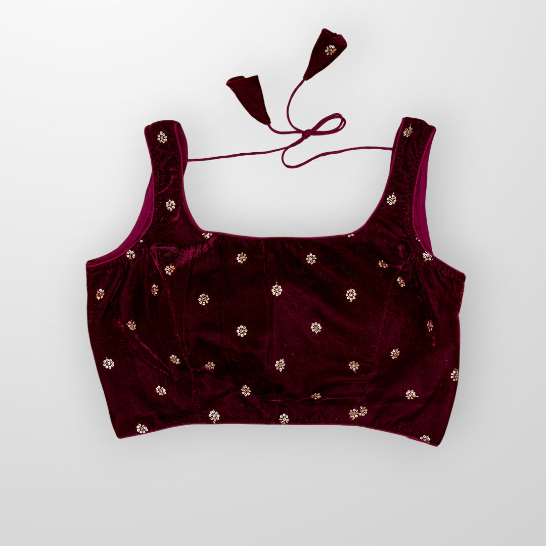 Velvet Charm Ready to Wear Square Neck Blouse