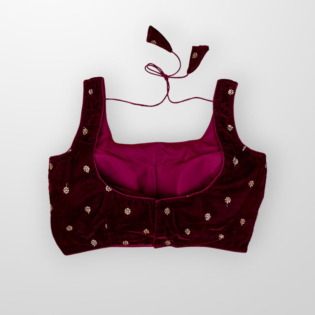 Velvet Charm Ready to Wear Square Neck Blouse