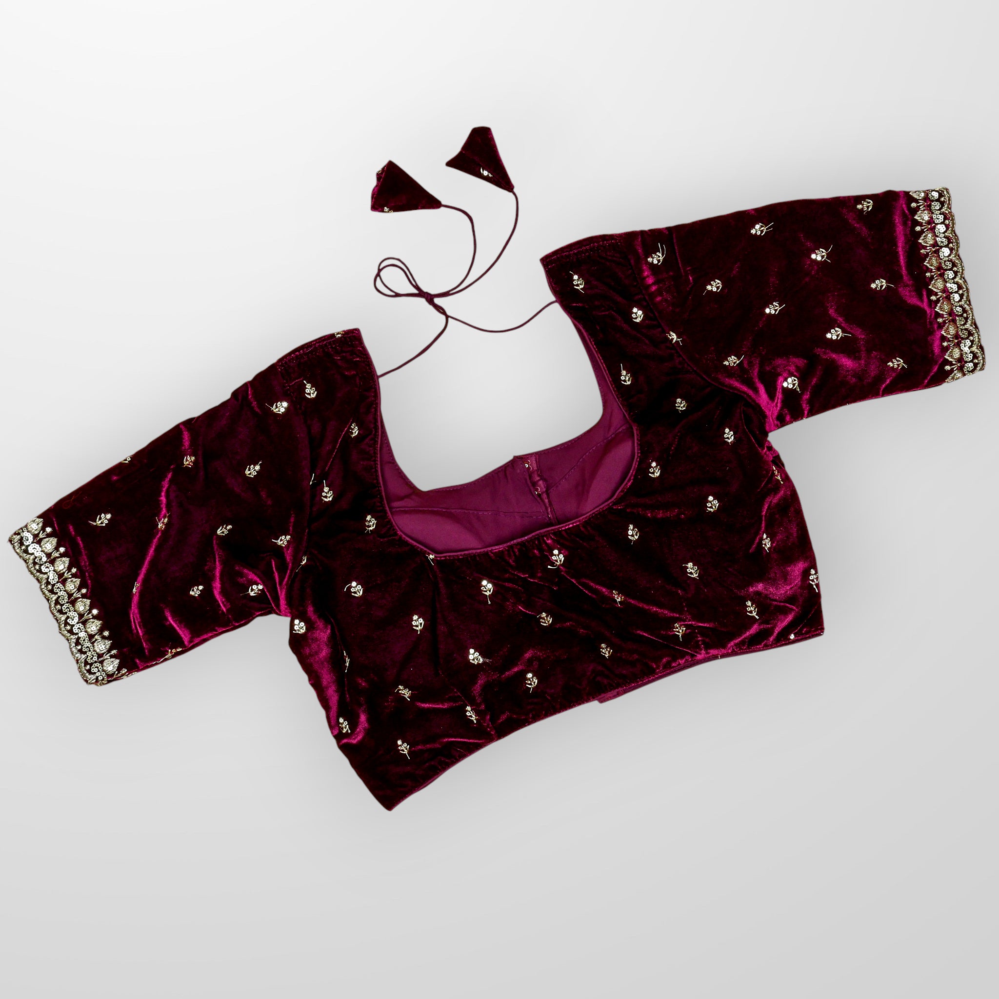 Velvet Square Neck Readymade Blouse