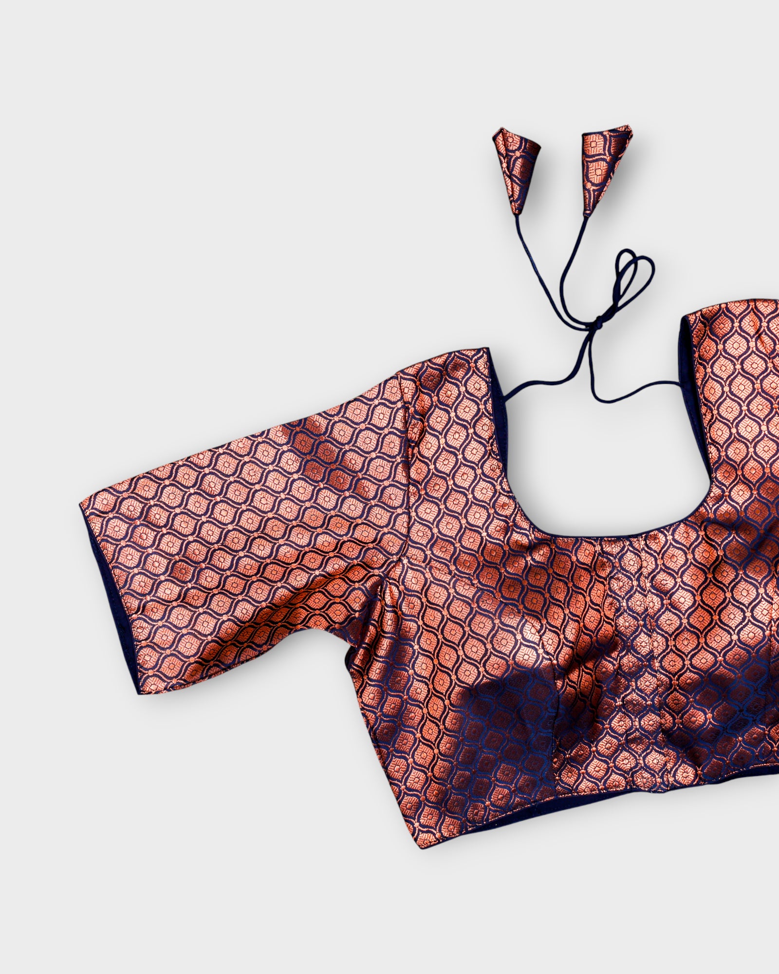 U Neck Brocade Silk Readymade Blouse