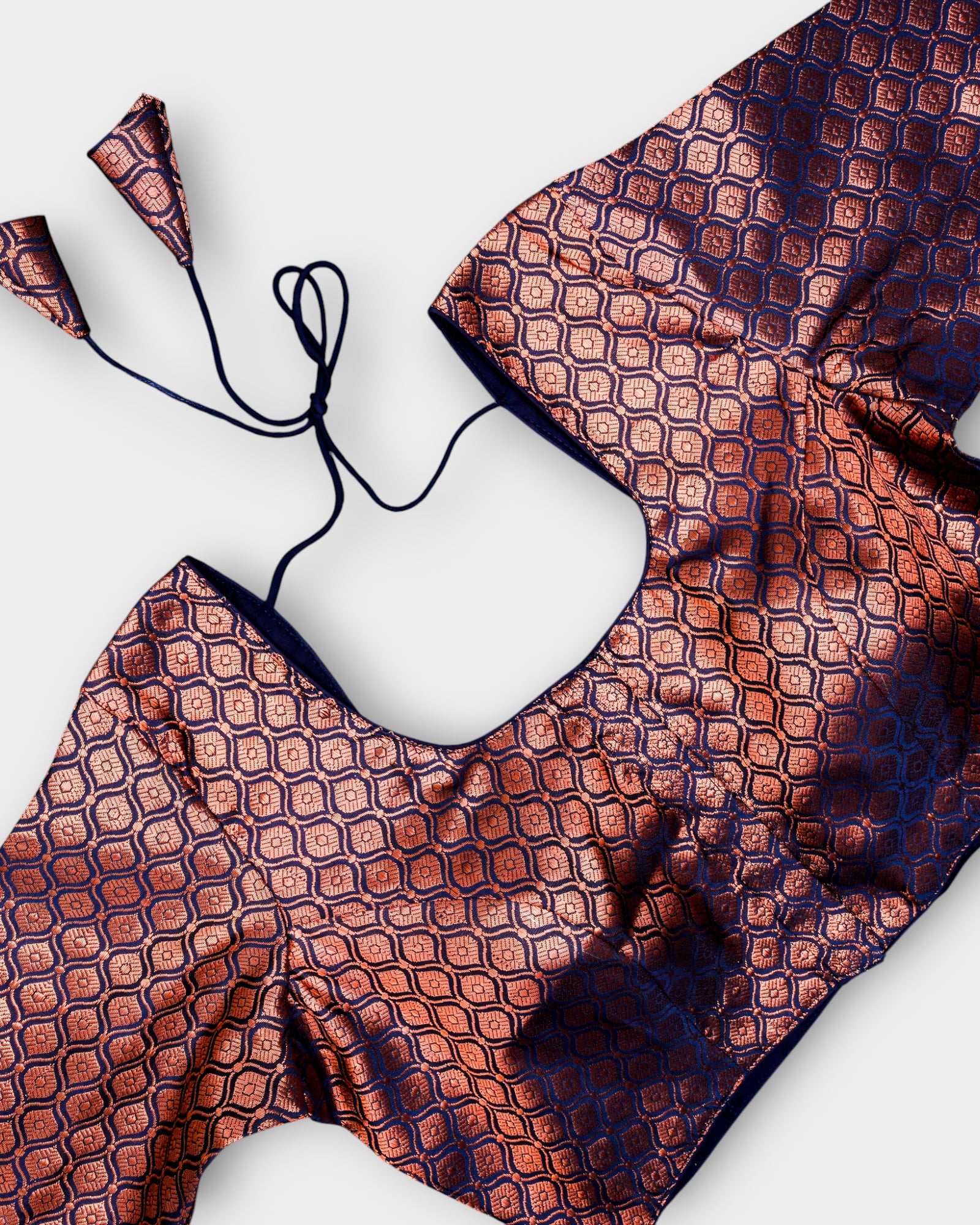 U Neck Brocade Silk Readymade Blouse