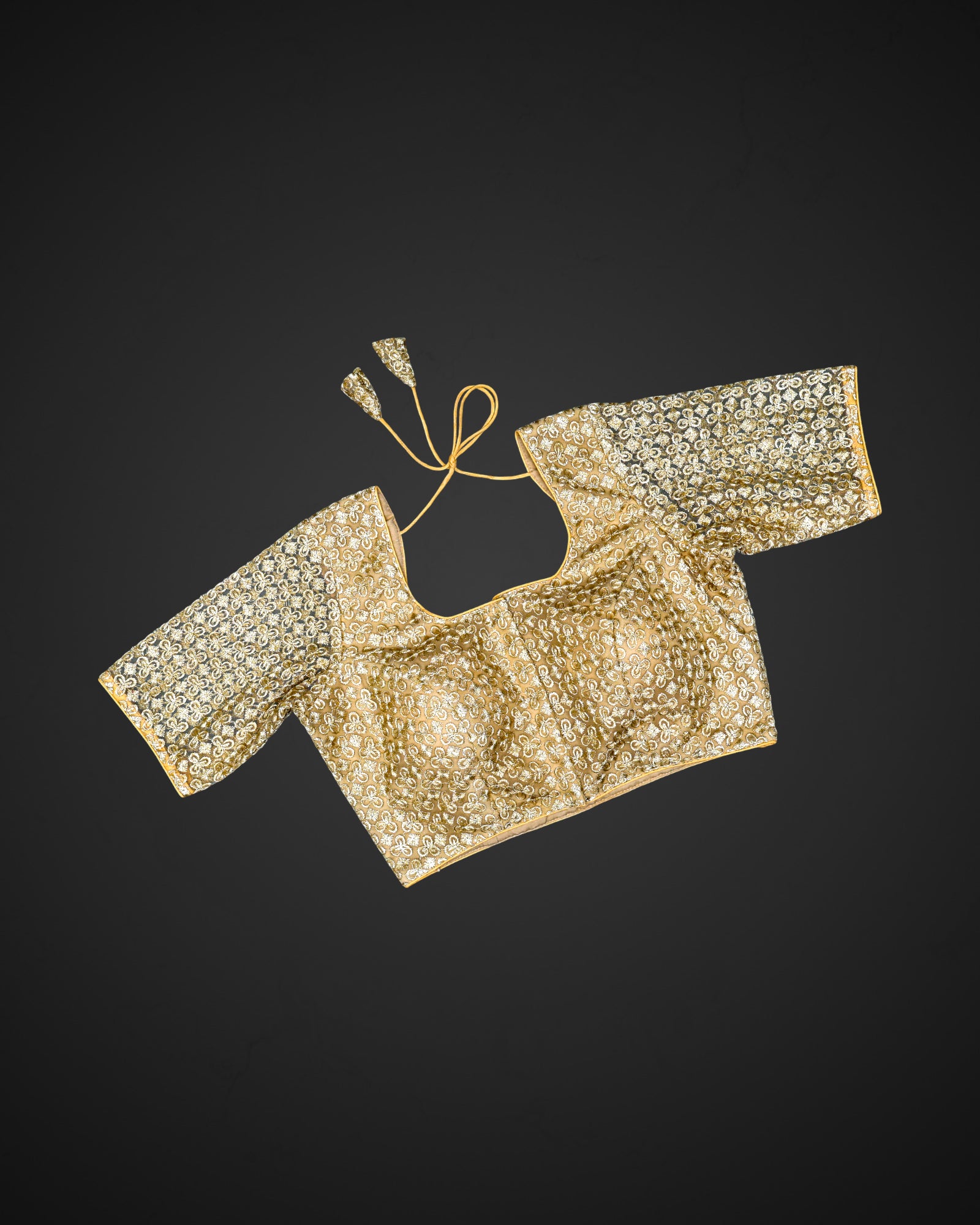 Embroidered Net Deep Back Readymade Blouse