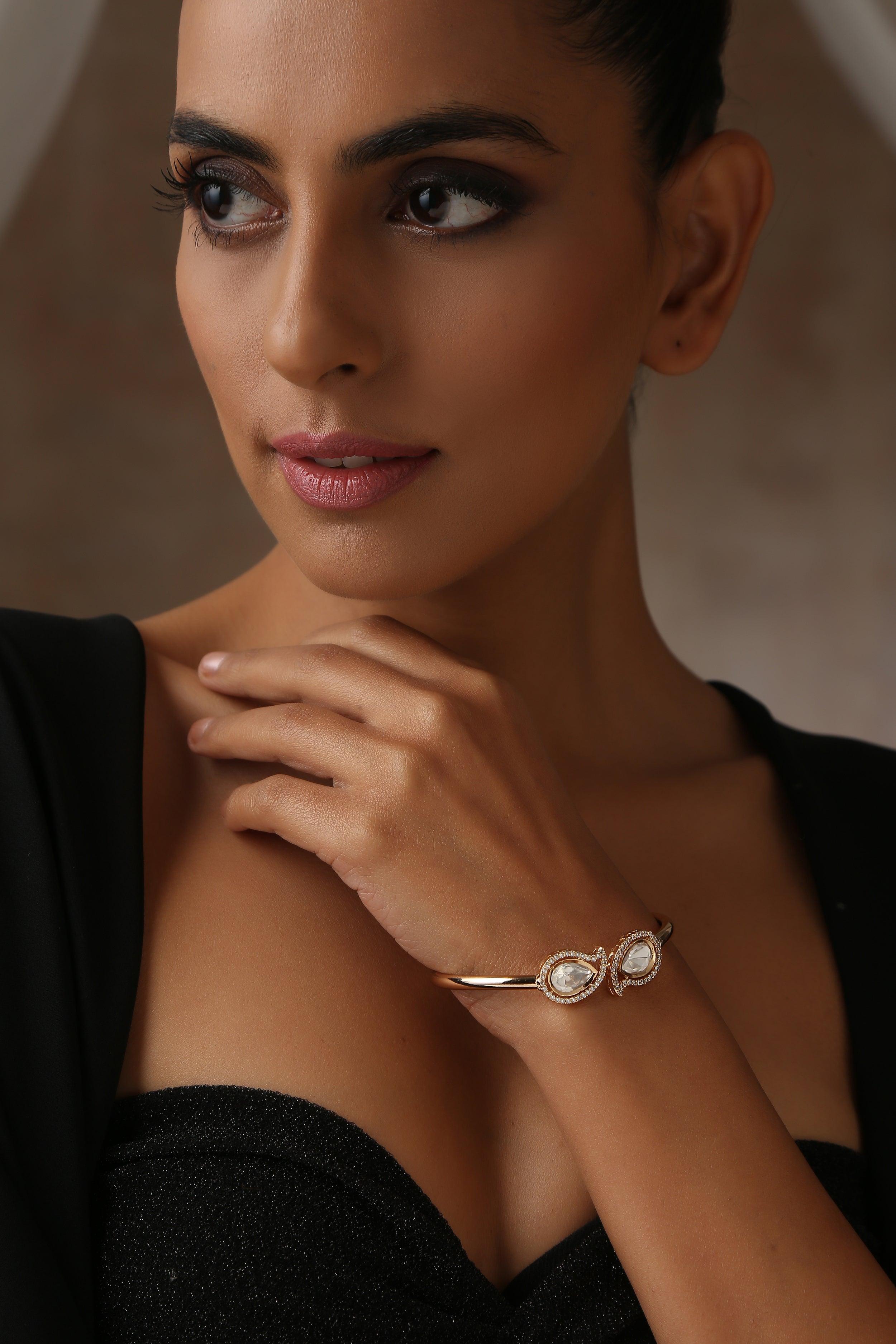 Rose Radiance Polki Bracelet - Dyulokha