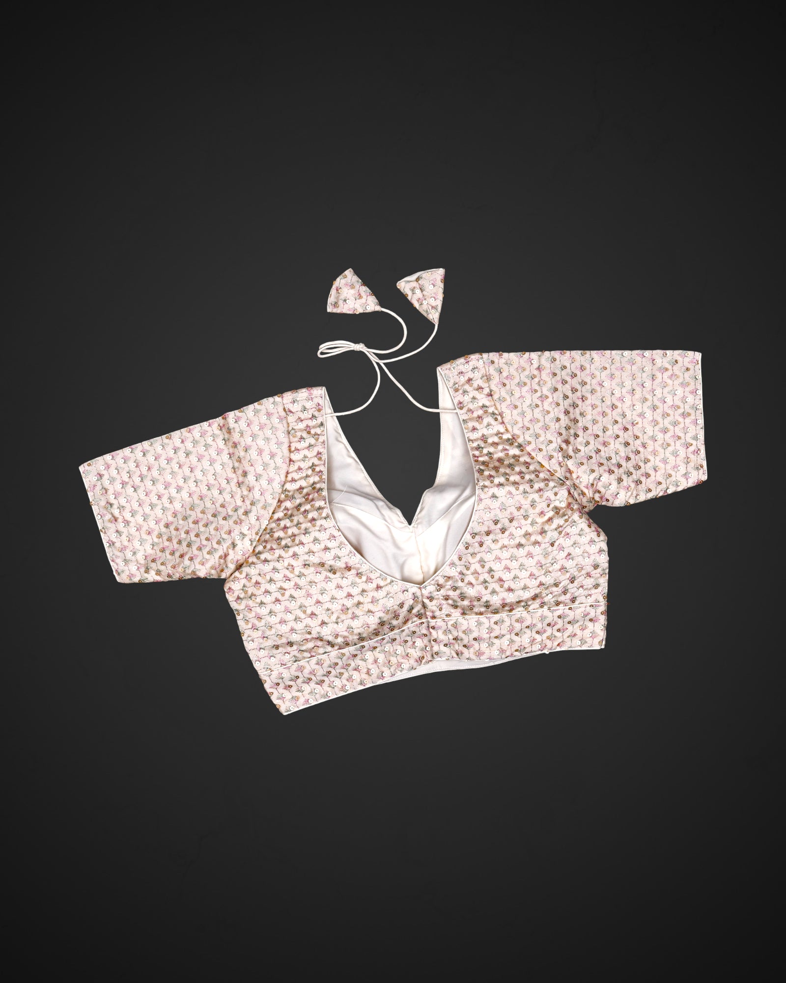 Silk V Neck Hook Back Readymade Blouse