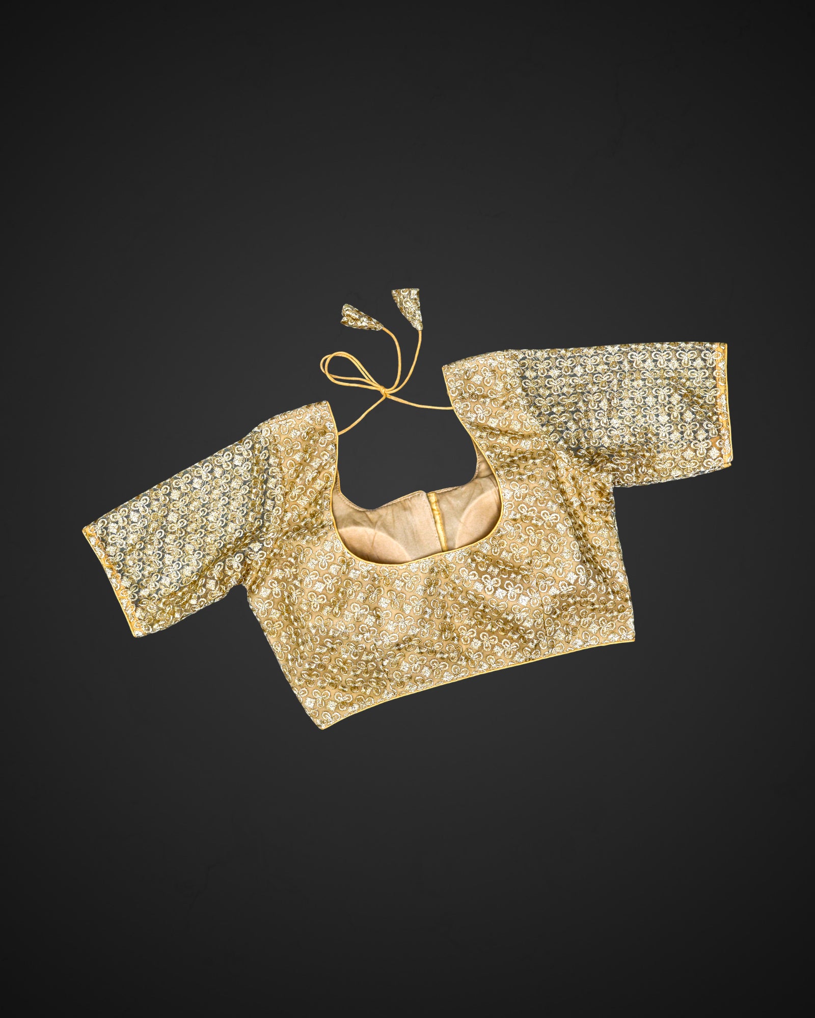 Embroidered Net Deep Back Readymade Blouse