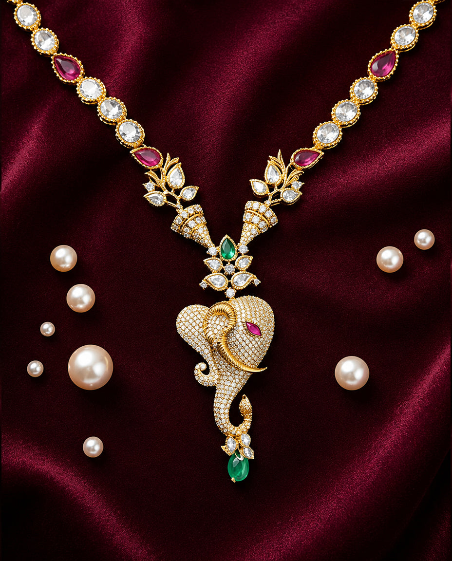 Vibrant Ganesh Necklace Set
