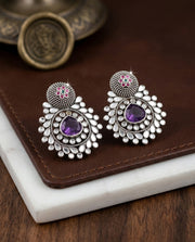 Silver Radiance Purple Earrings