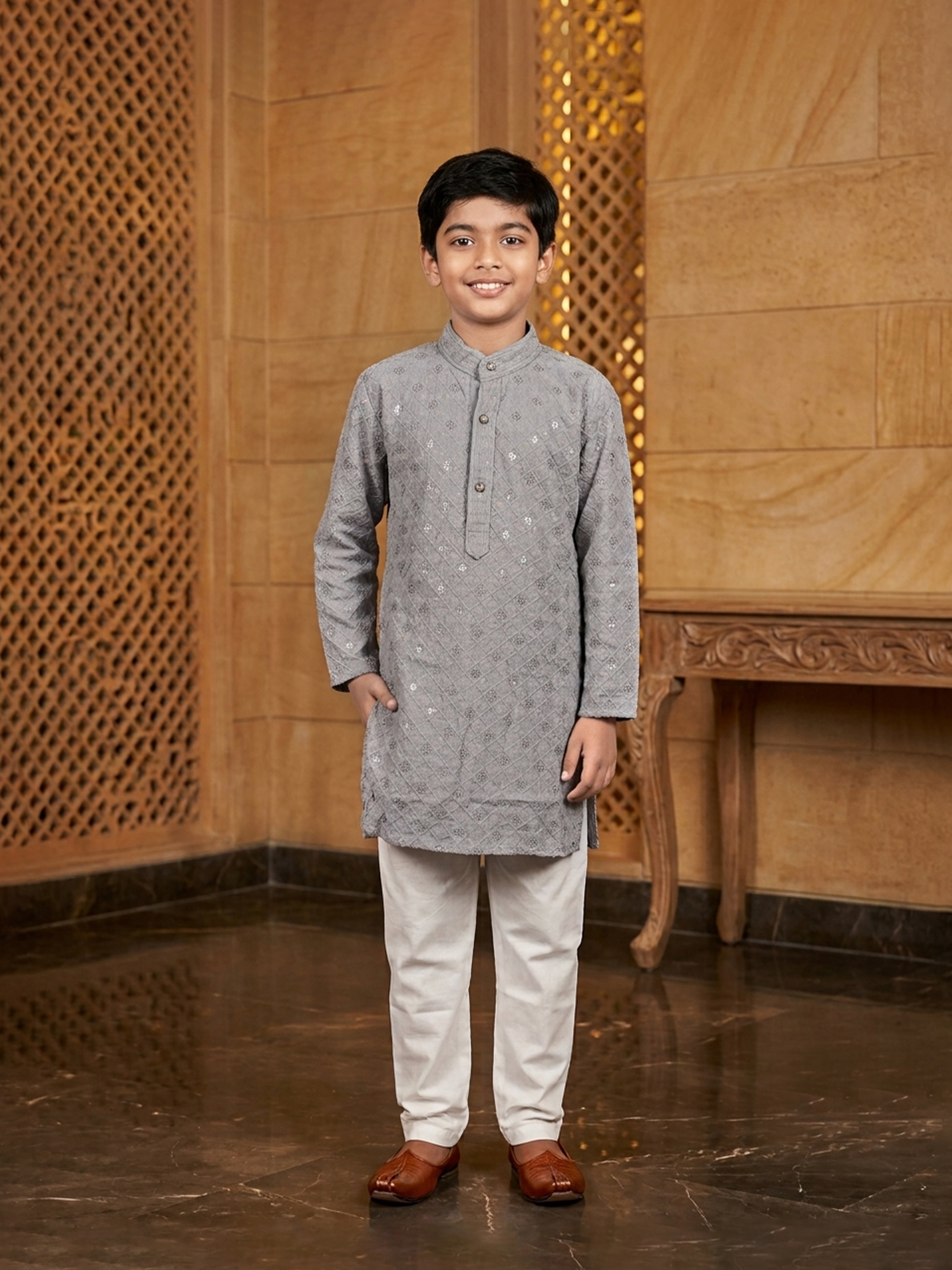 Embroidered Style Kurta Pajama Set