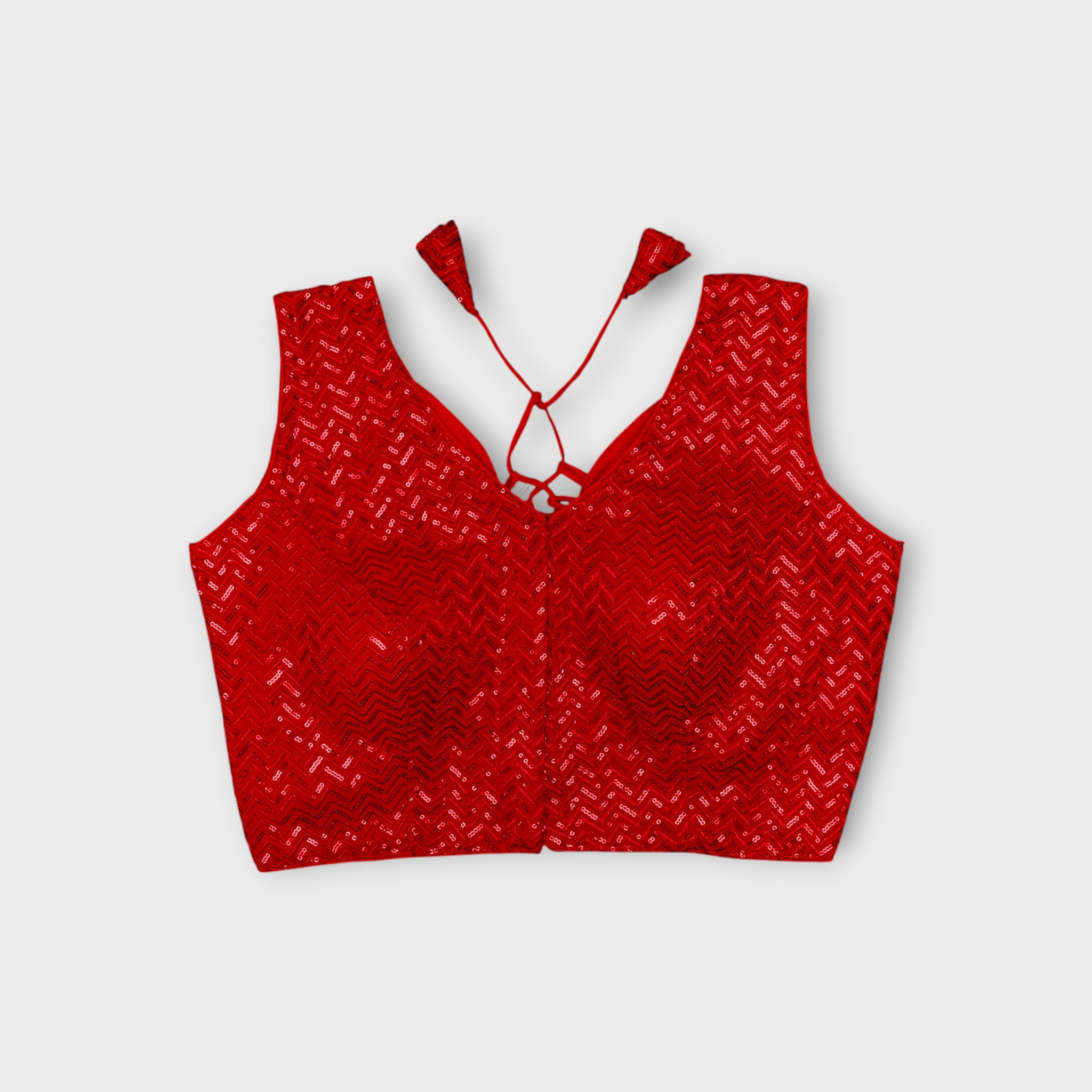 Georgette V Neck Cutout Readymade Blouse