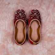 Maroon Velvet Two Tone Ethnic Jutti