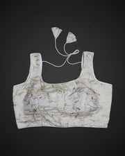 U Neck Cotton Embroidered Readymade Blouse