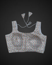 Raw Silk Square Neck Readymade Blouse
