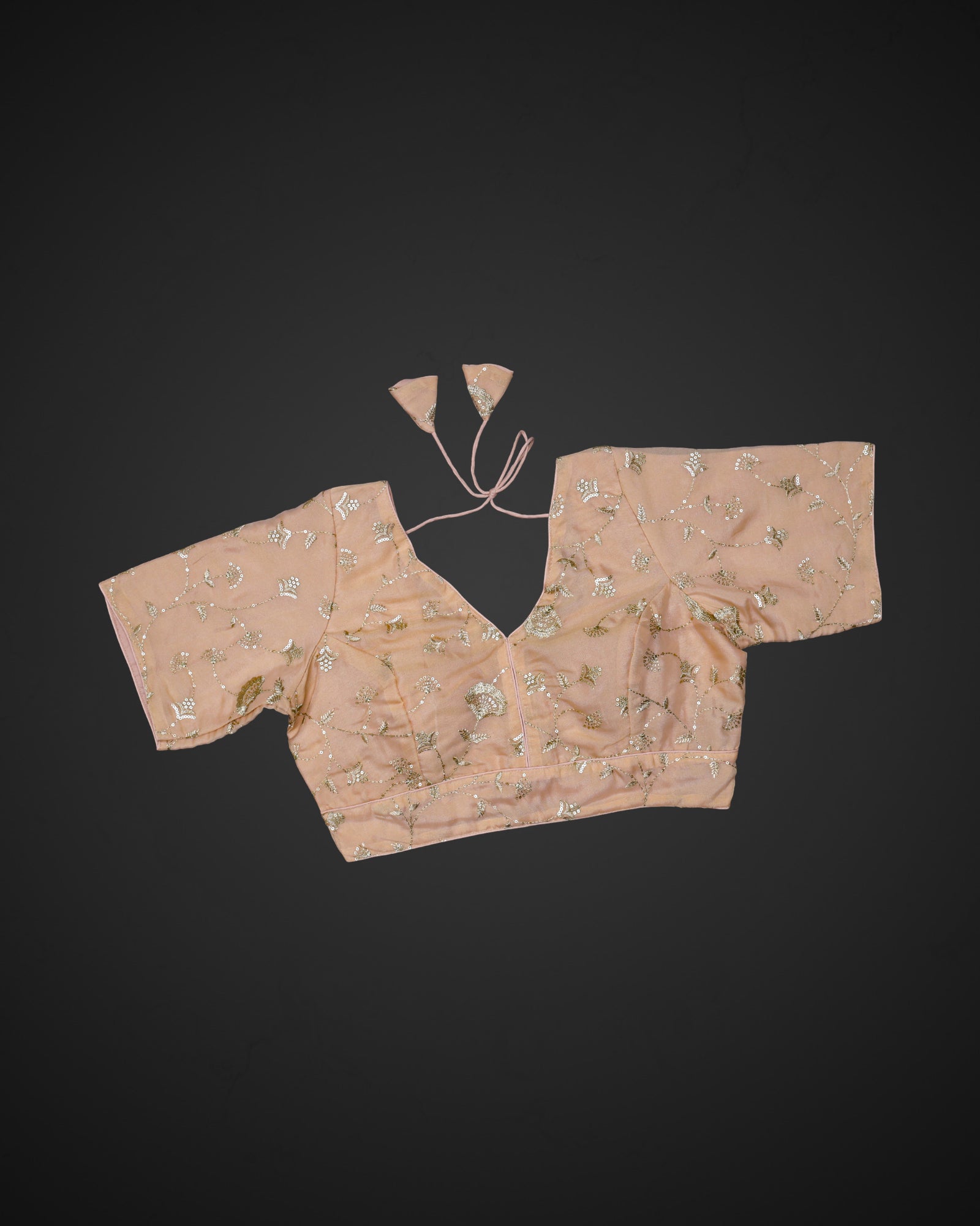 Silk V Neck Half Sleeve Readymade Blouse