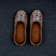 Two Tone Cream Designer Ethnic Jutti