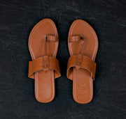 Tan Handcrafted Leather Kolhapuri Sandals