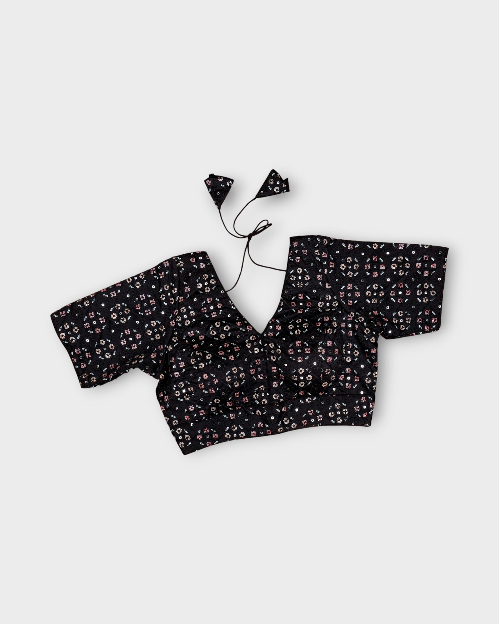 Tussar Silk V Neck Hook Closure Readymade Blouse