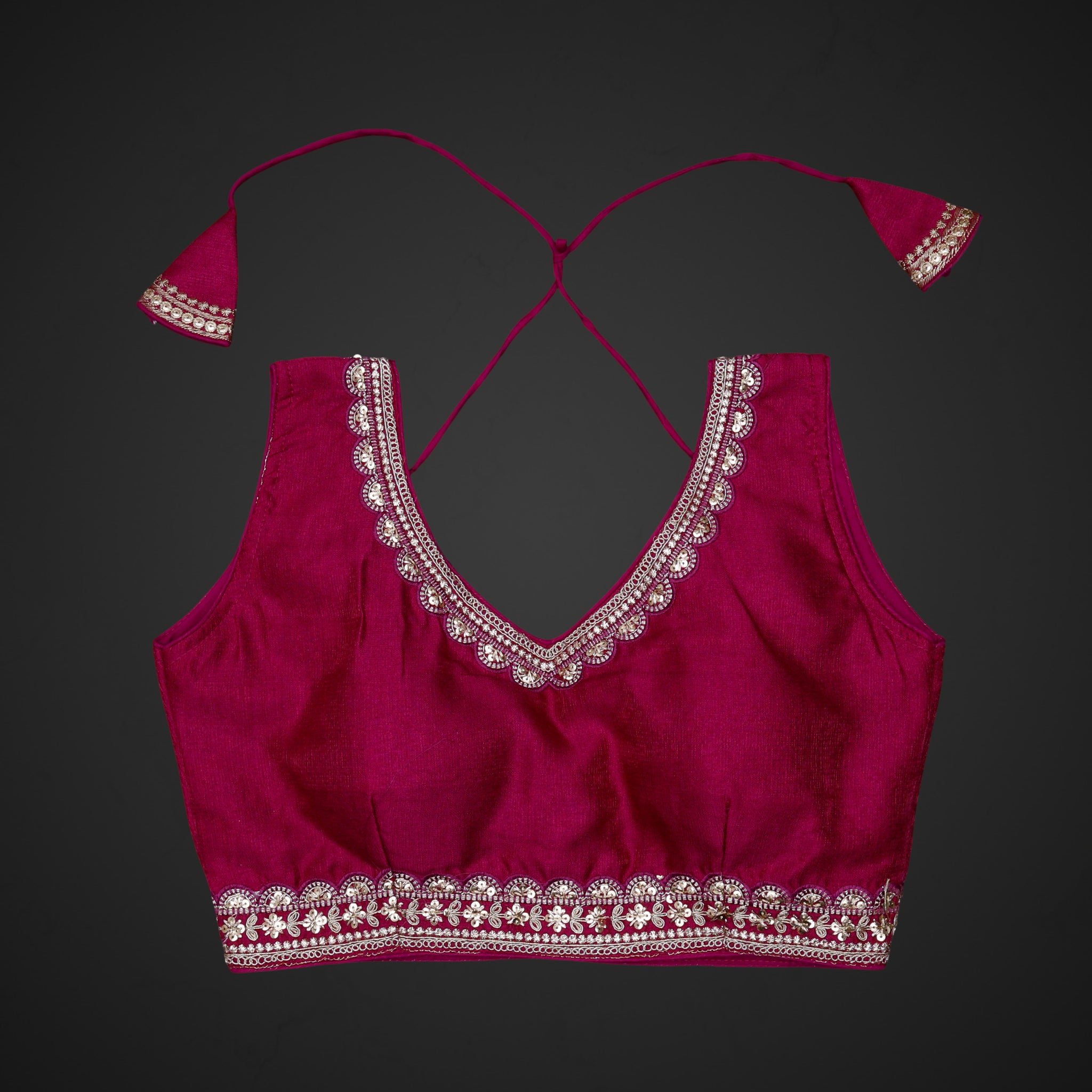 Phantom Silk V Neck Readymade Blouse