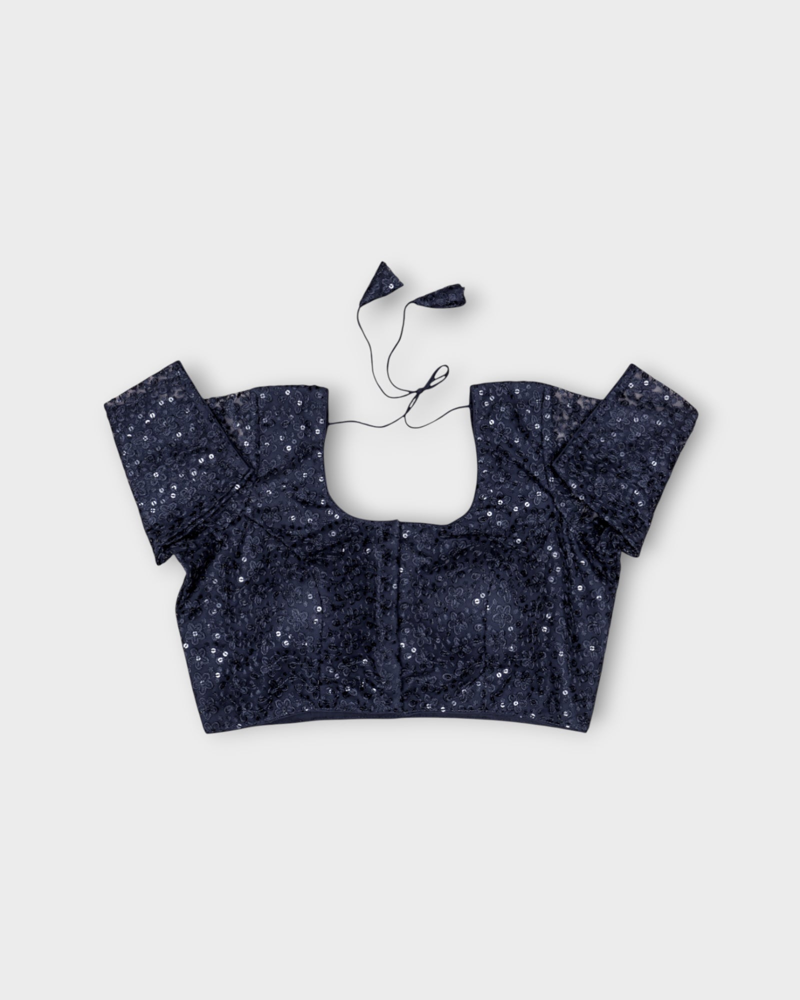 Embroidered Net U Neck Readymade Blouse