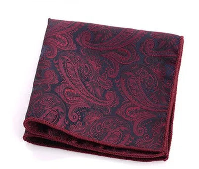 Burgundy Paisley Unisex Pocket Square