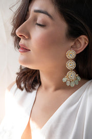 Minty Fresh Kundan Earrings - Dyulokha