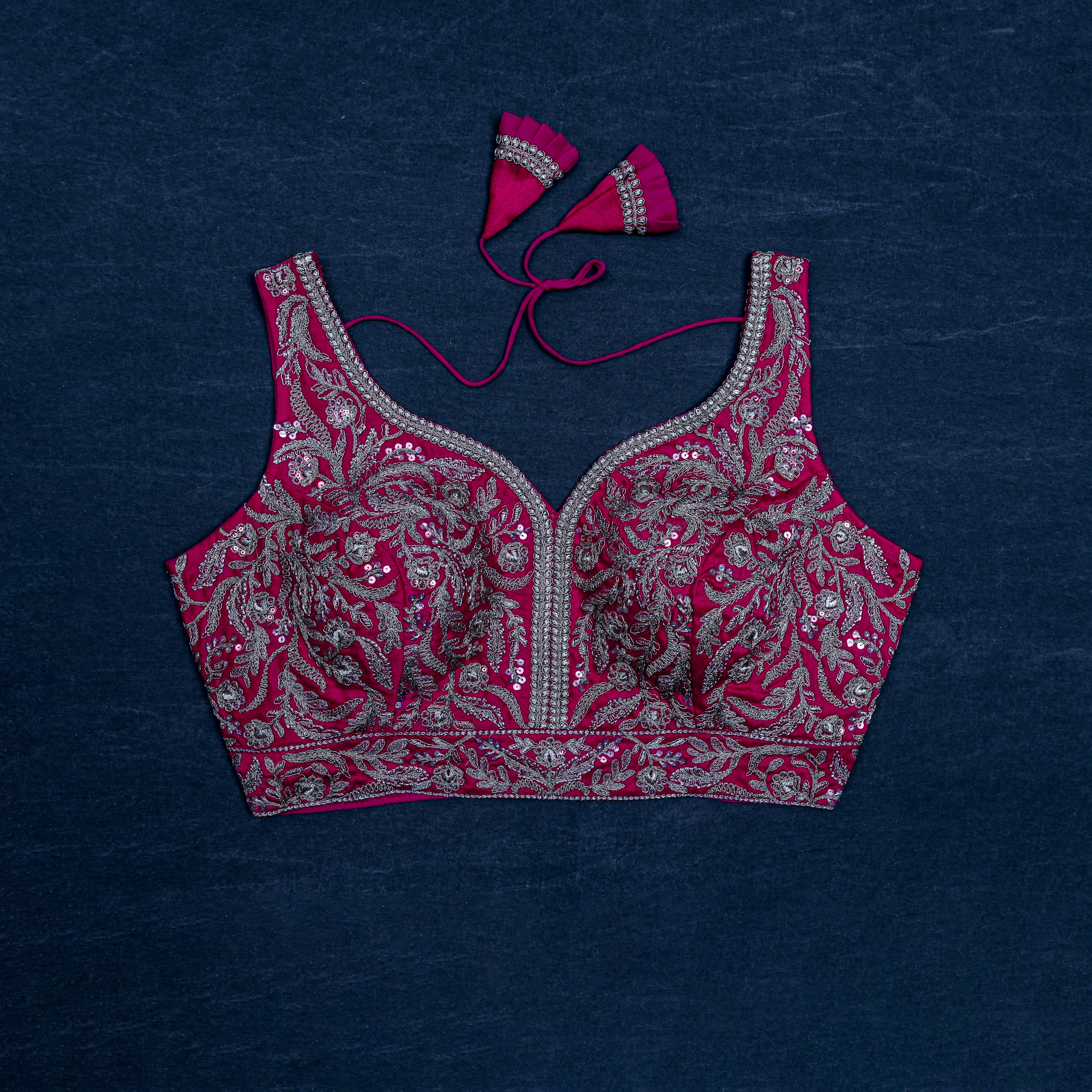 Silk Tailored Blouse With Detailed Design