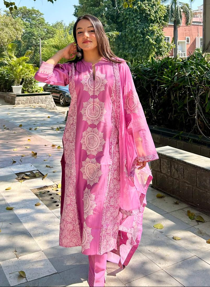Mandala Print Cotton Kurta Set