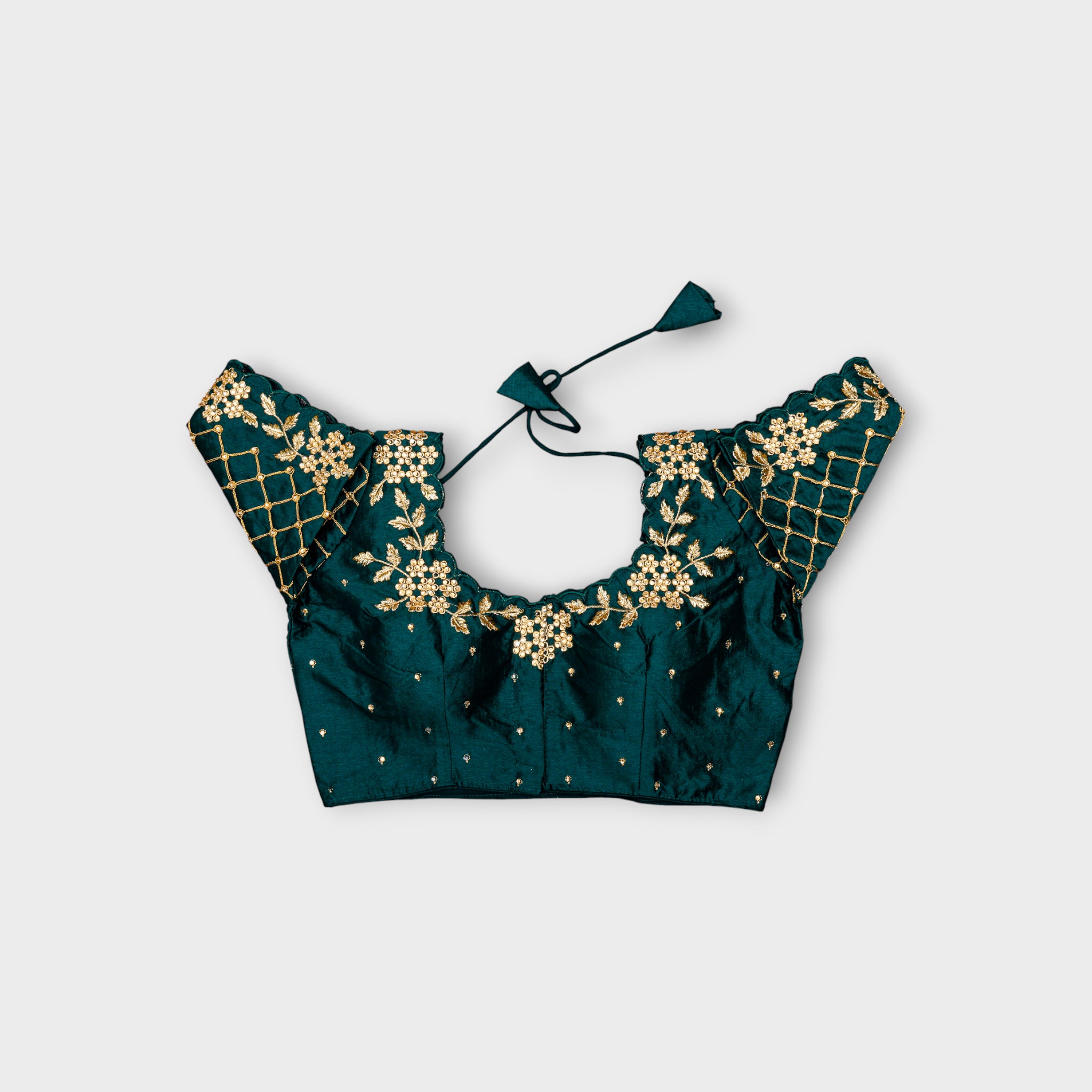 Milan Silk Jewel Neck Readymade Blouse