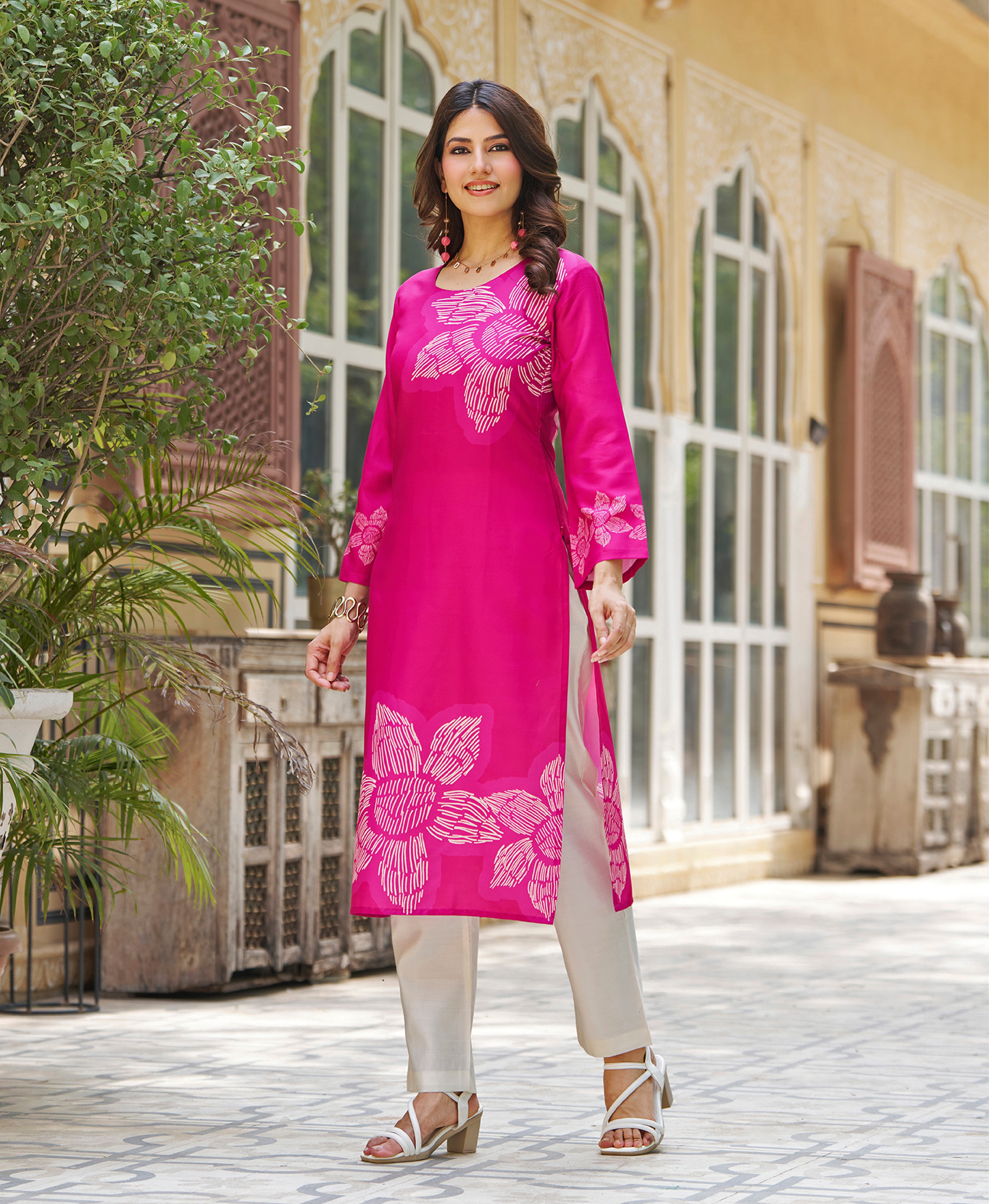 Botanical Print Cotton Kurta