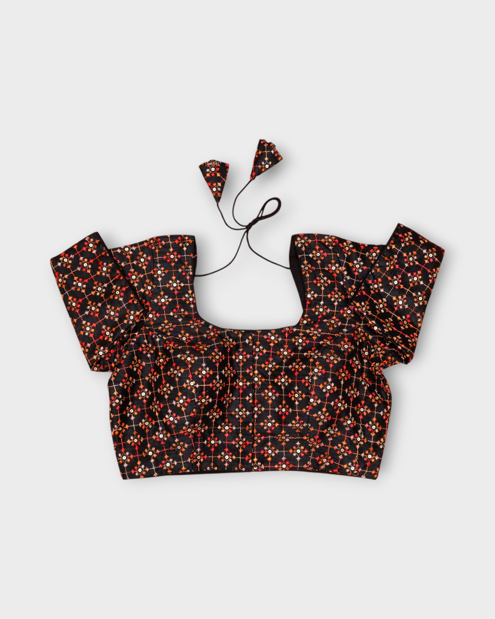Raw Silk U Neck Back Design Readymade Blouse