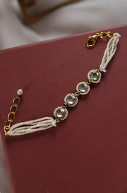 Pearl Kundan Glam Bracelet - Dyulokha