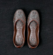 Textured Gold Rexine Jutti