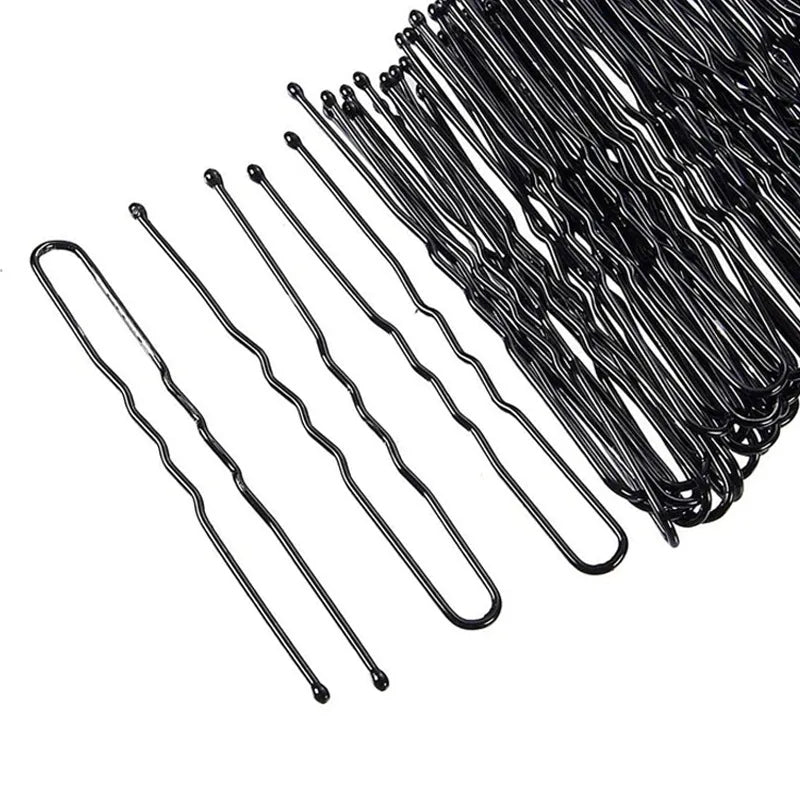 Solid Black Iron Hair Clip for Women