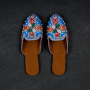 Multicolor Artisan Jute Flat Slip On Mules