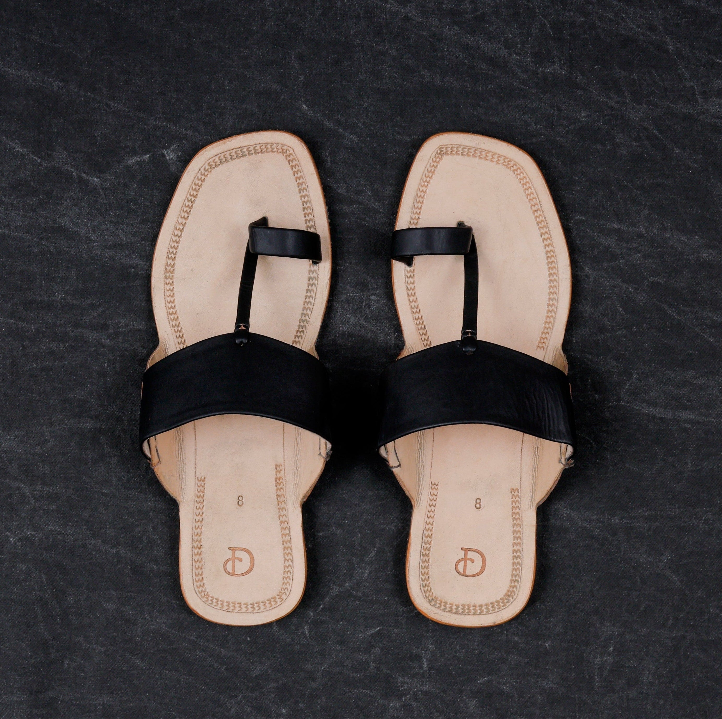 Cream Open Toe Artisan Kolhapuri Sandals
