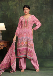 Sequined Cotton Kurta Set With Printed Dupatta