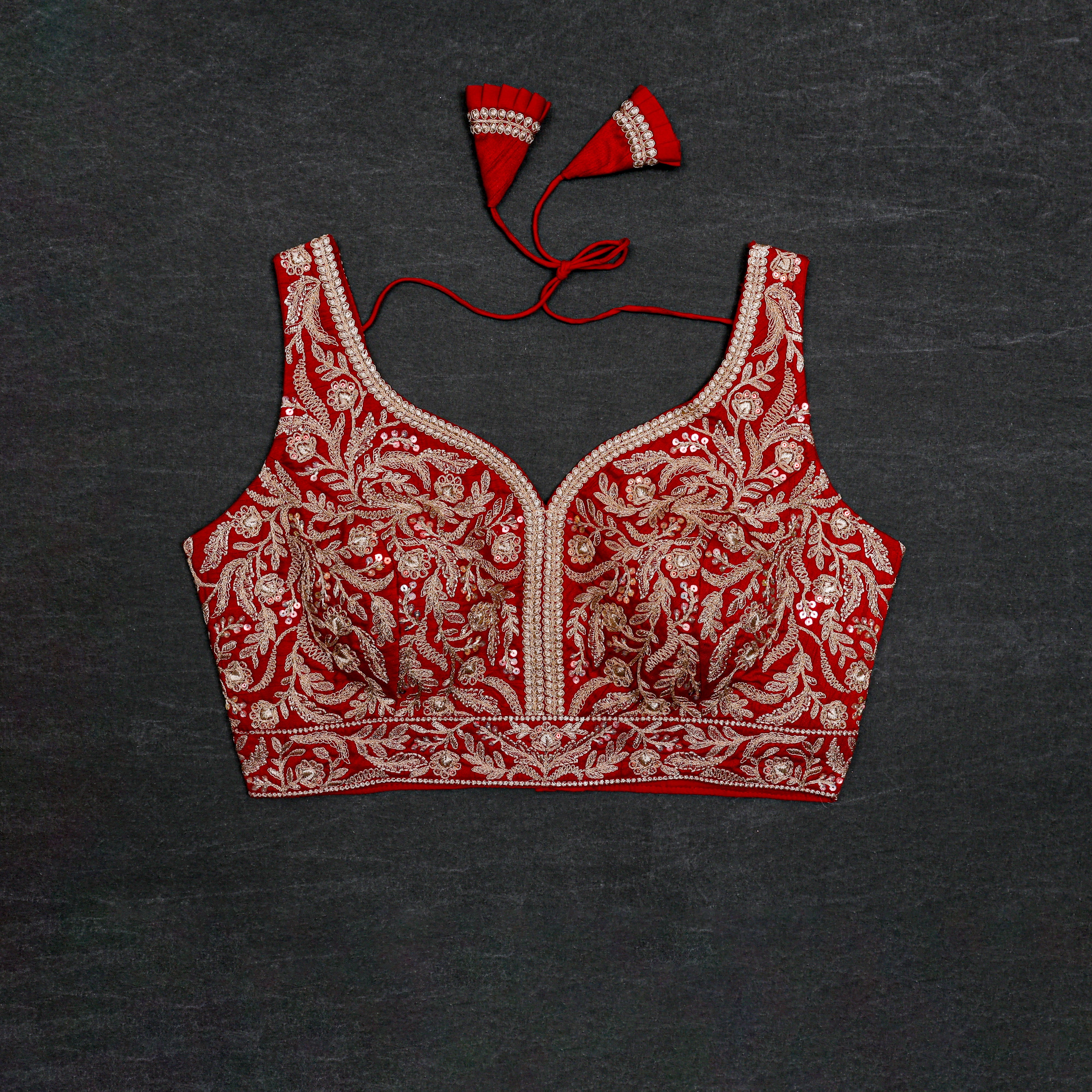 Silk Tailored Blouse With Detailed Design