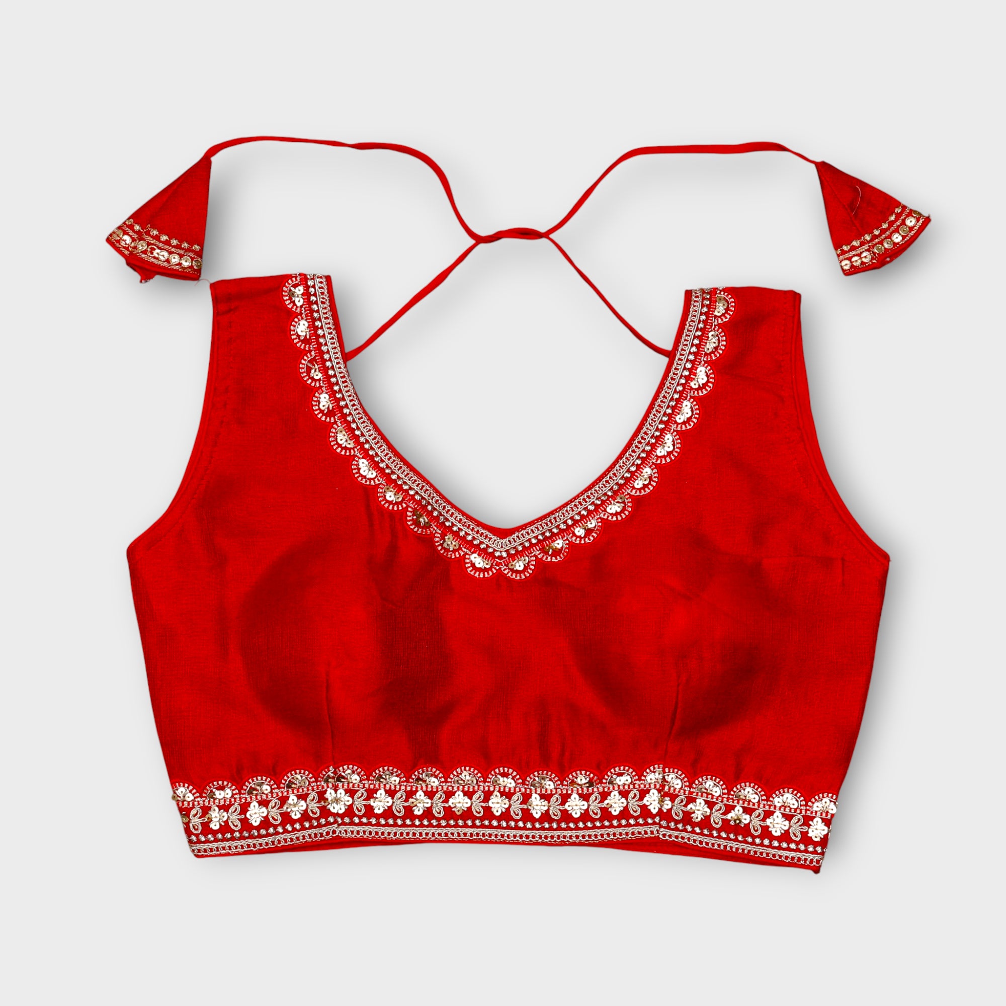 Phantom Silk V Neck Readymade Blouse