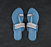 Two Tone Sky Blue Kolhapuri Chappal