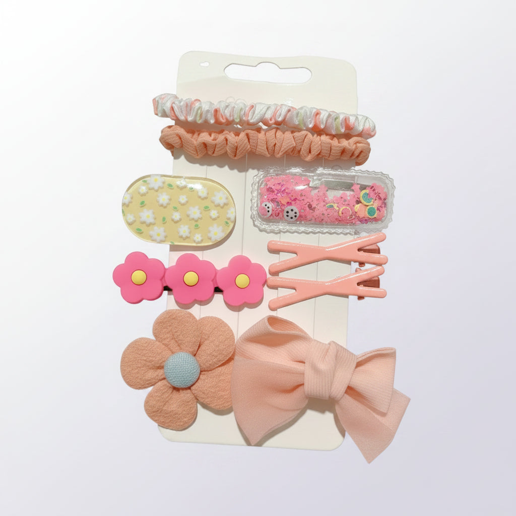 Pink Flower Bow Hair Clip for Kids