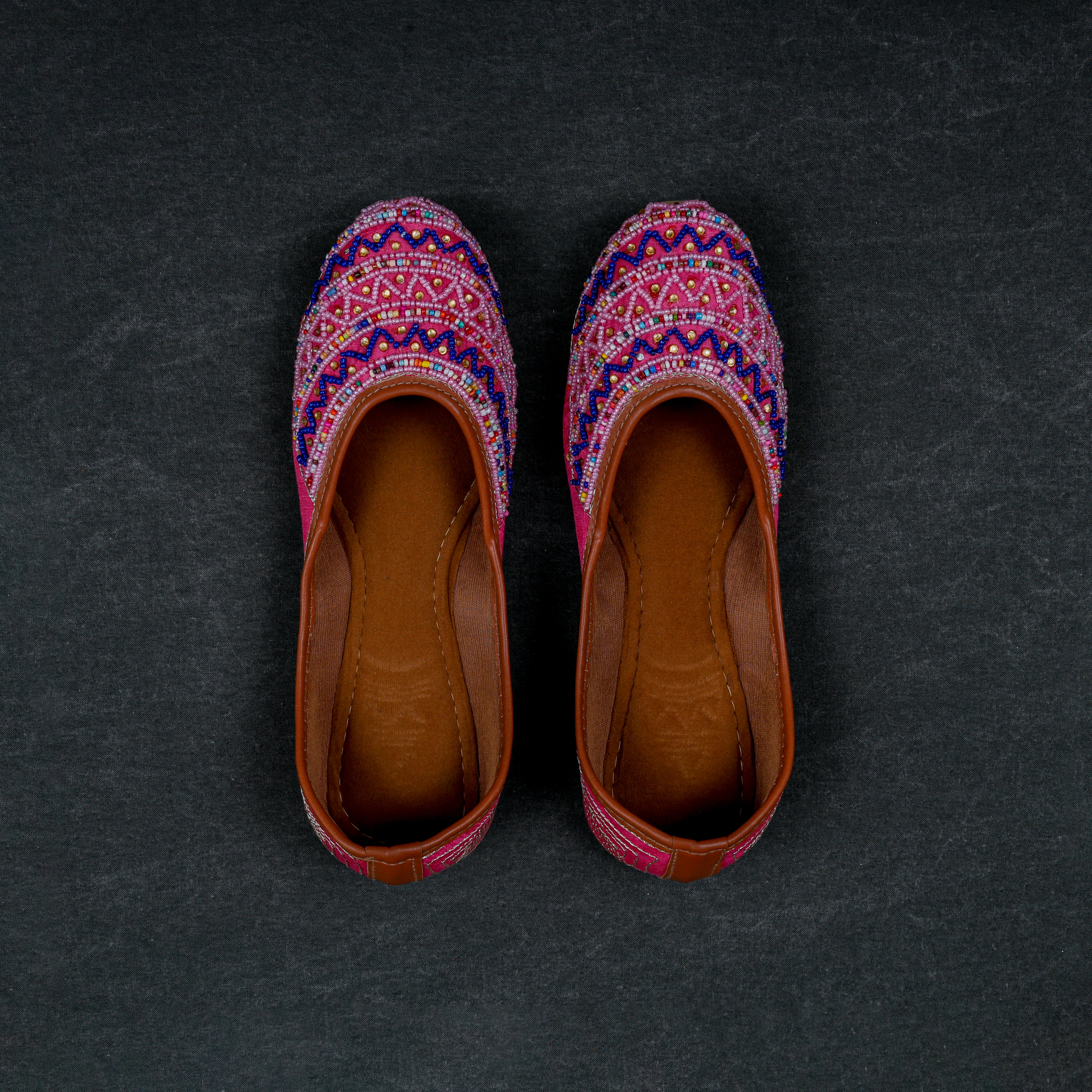 Pink Heritage Textured Handcrafted Jutti