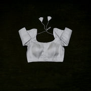 Tissue U Neck Fitted Sleeve Readymade Blouse