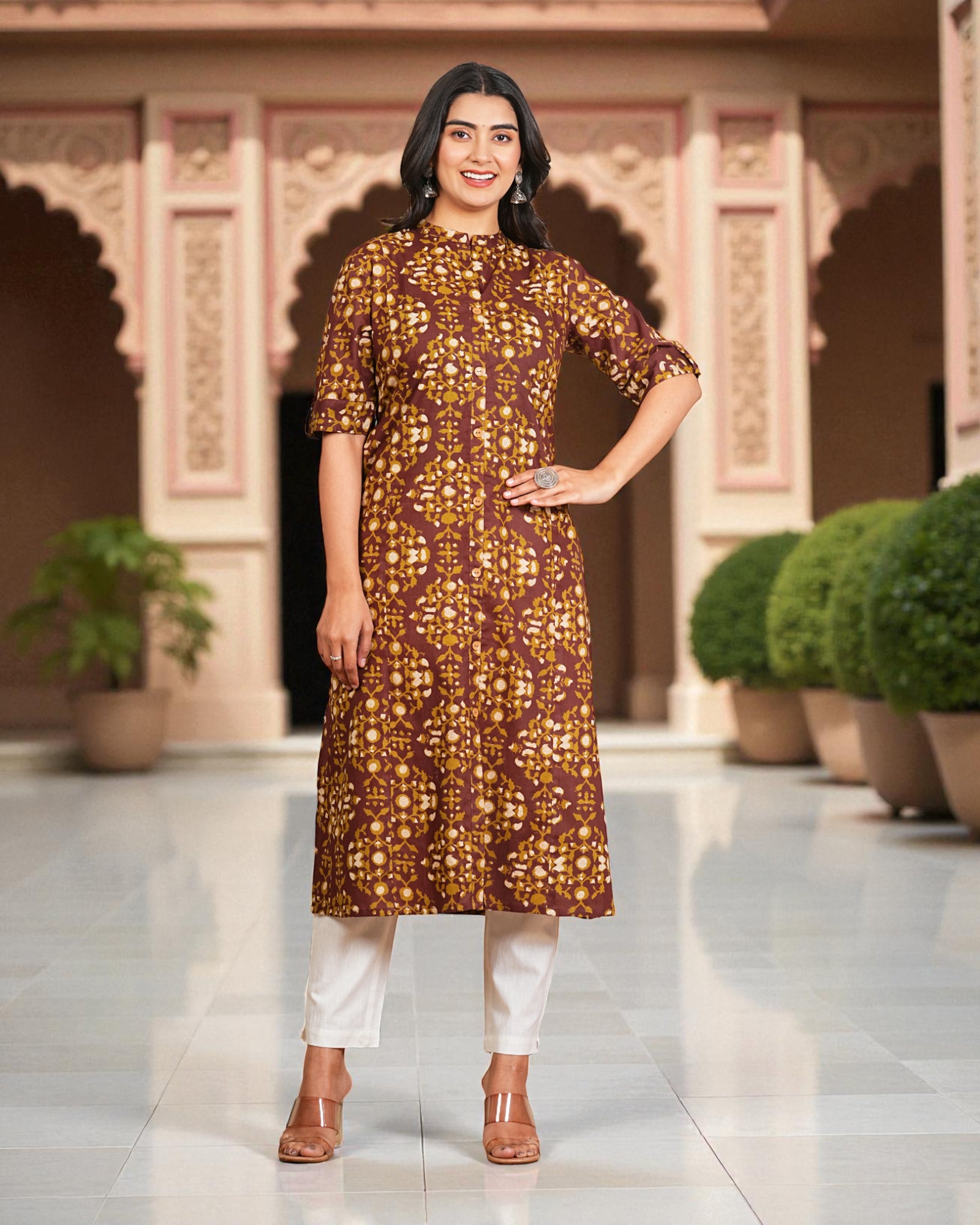 Cotton Thread Embroidered Kurta