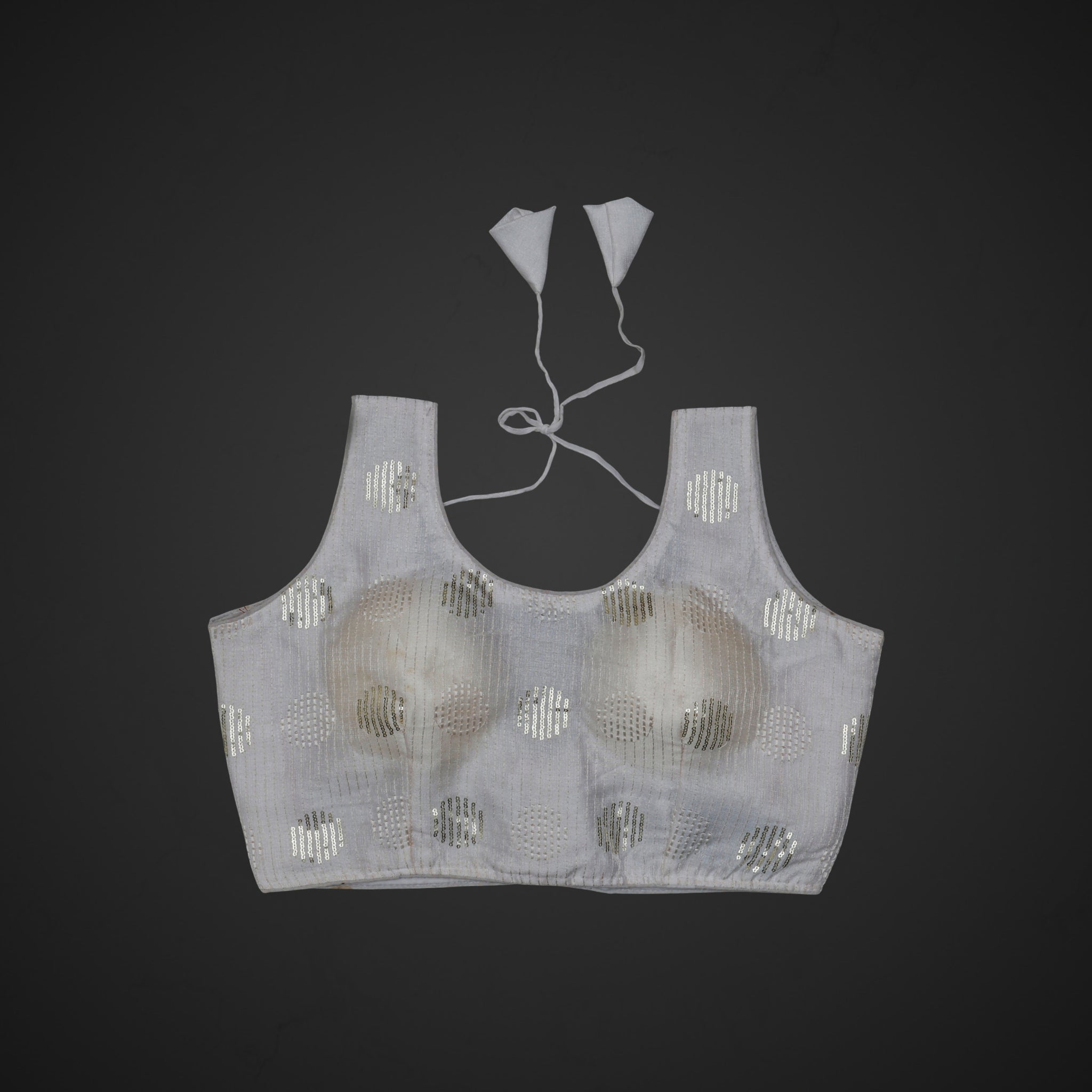 Silk U Neck Embroidered Readymade Blouse