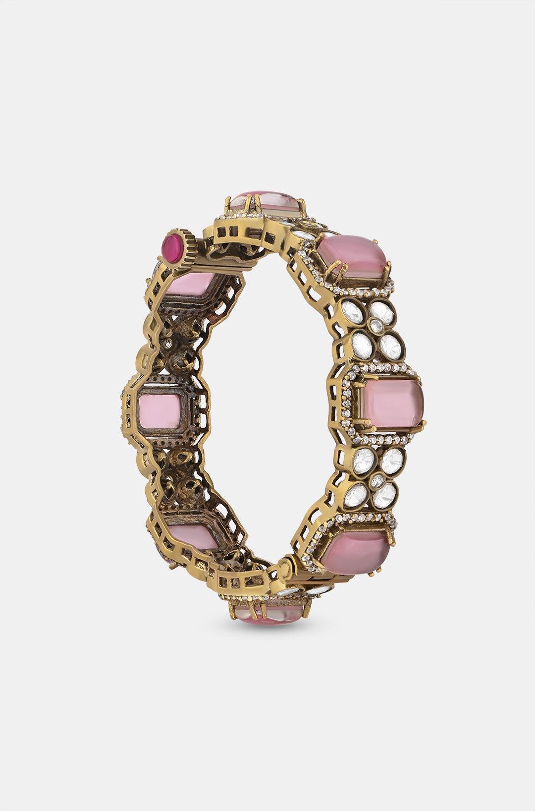 Blushing Pink Polki Bangle - Dyulokha