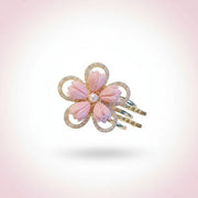 Purple Flower Alloy Pearl Hair Claw Set