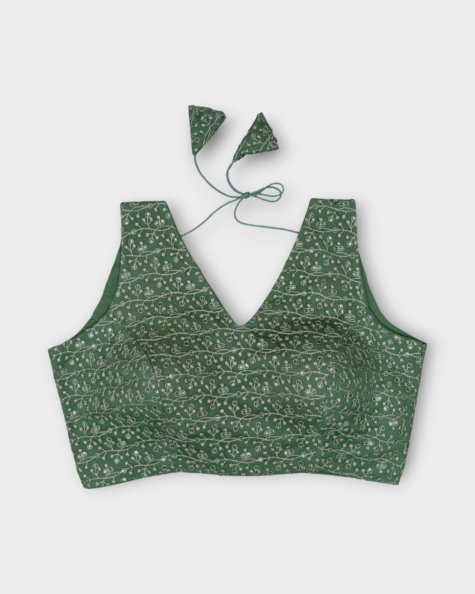 V Neck Embroidered Cotton Readymade Blouse