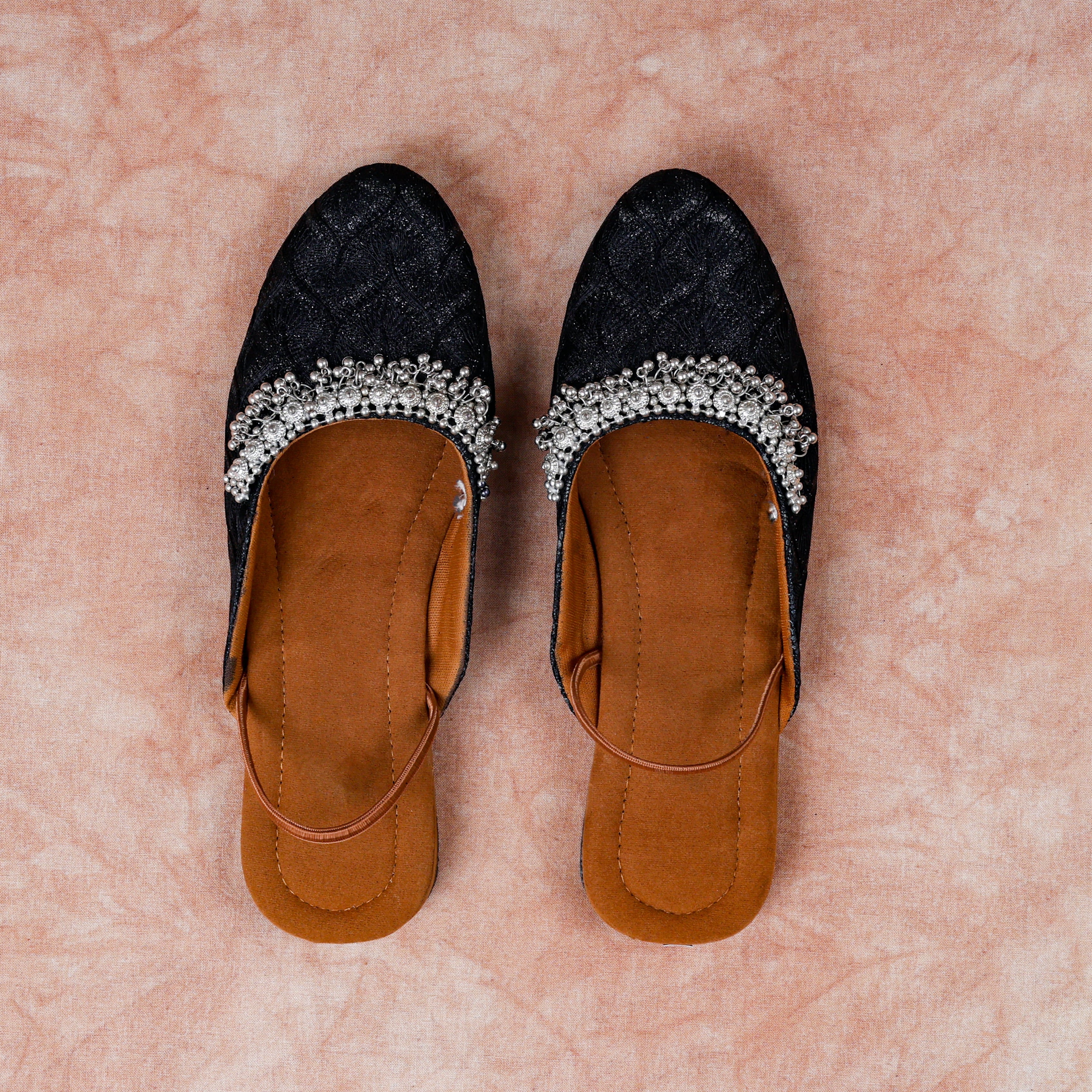 Soft Fabric Black Mules