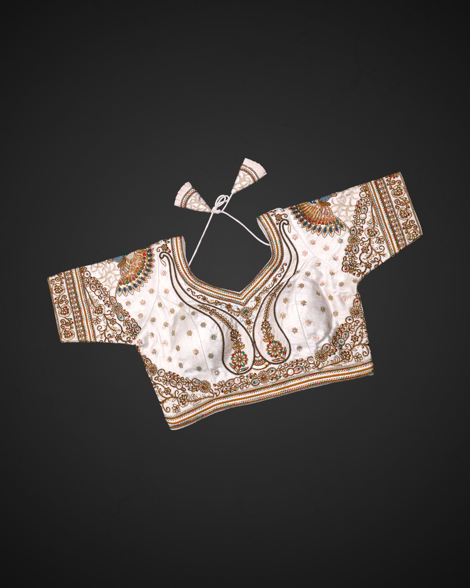 Silk V Neck Readymade Blouse
